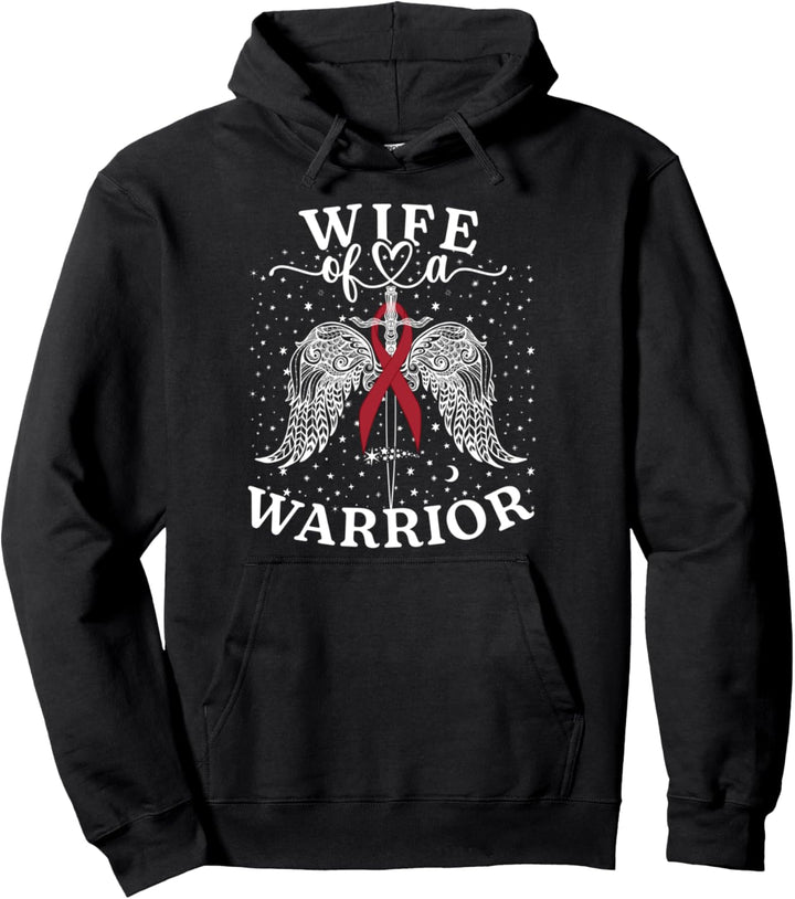 Wife Of A Warrior Multiple Myelom Cancer Awareness Pullover Hoodie