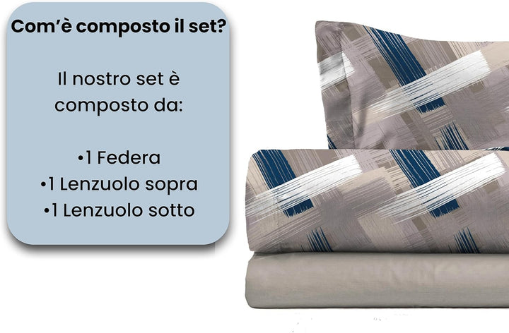 Fantasy Italian Bed Linen Bettwäsche, Pennellate, Einzelne, Mikrofaser, Pinselstrichen Pennellate Ei