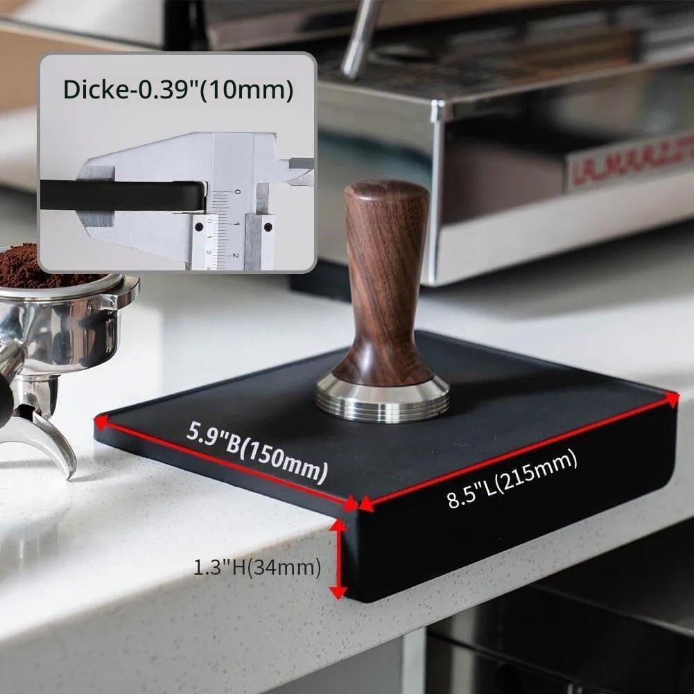 watchget Espresso-Tamping-Matte, Kaffee-Tamper-Matte, schwarzes Silikon-Pad in Lebensmittelqualität,