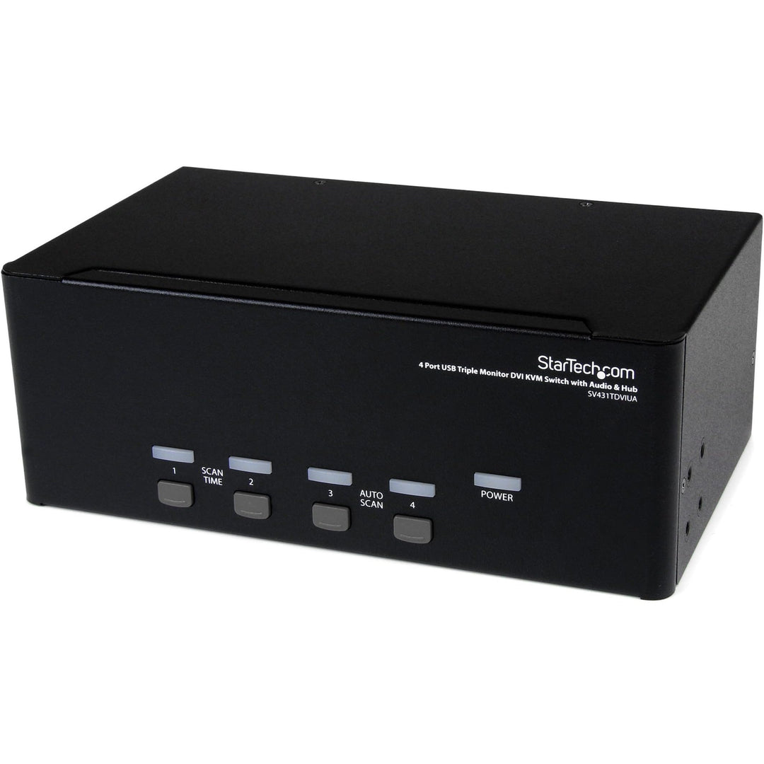 StarTech.com 4 Port Dreifach Monitor DVI USB KVM Switch mit Audio und USB 2.0 Hub - Tripel Monitor K