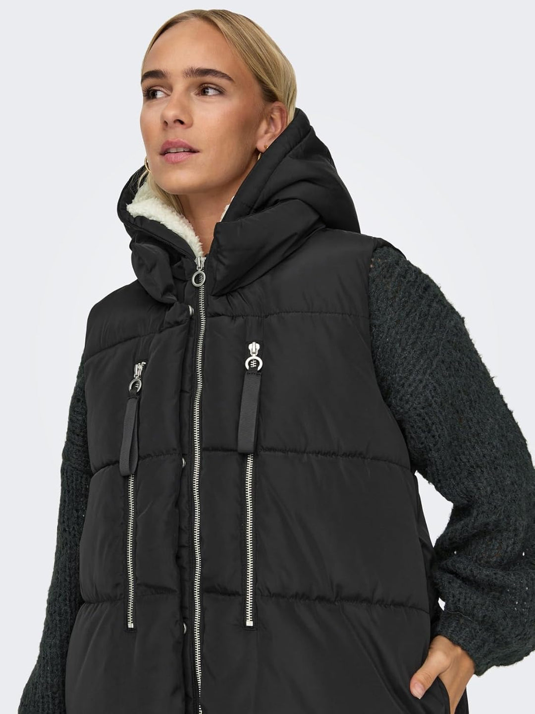 ONLY Damen Onlnewnora Puffer Waistcoat Life Cc Otw Pufferweste S Schwarz, S Schwarz