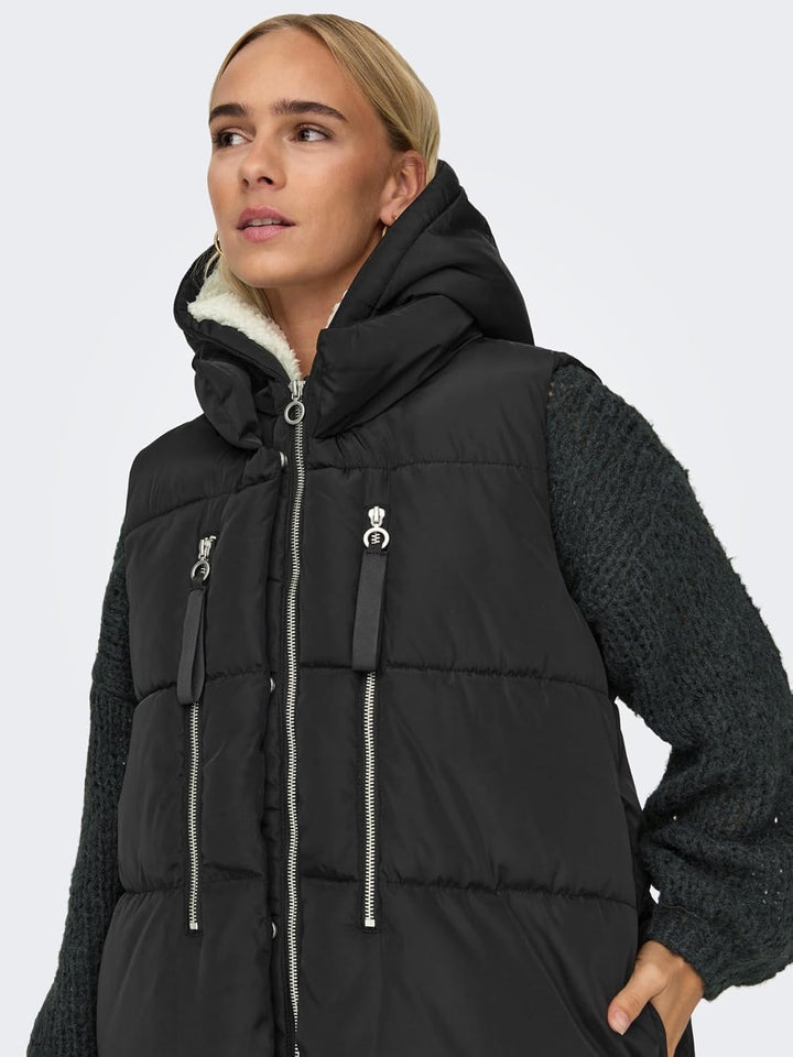 ONLY Damen Onlnewnora Puffer Waistcoat Life Cc Otw Pufferweste S Schwarz, S Schwarz