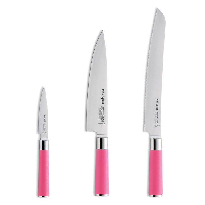 F. DICK Pink Spirit - Kochmesser Set (für Profi- und Hobbyköche, 3er Set, 56 HRC, einfache Reinigung