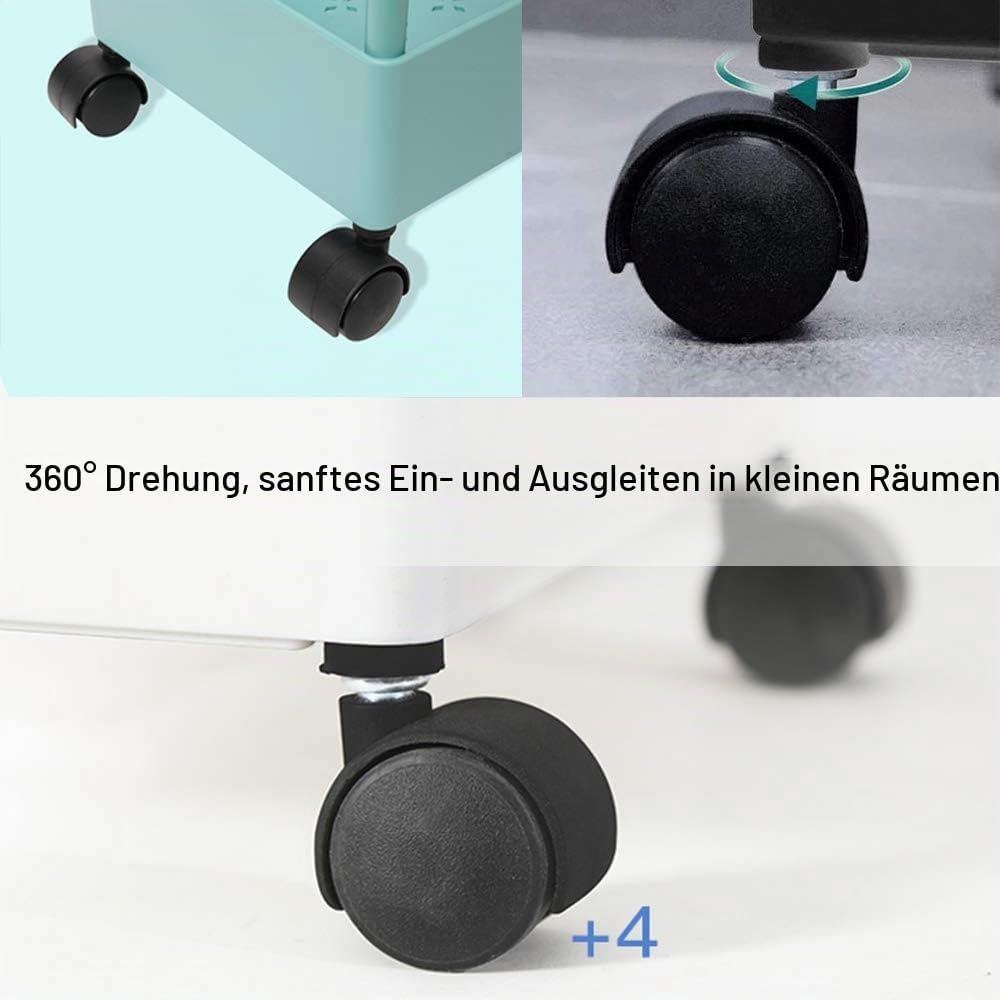 JAKAGO küchenwagen mit 4 Regalebenen,360-Grad-Rad kann Rollwagen für Küche,Büro,Badezimmer 40 x 18 x