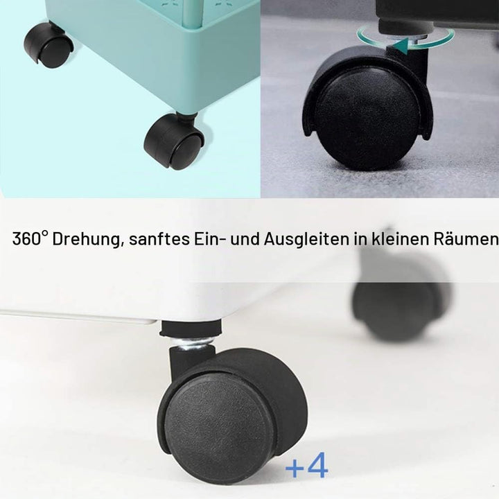 JAKAGO küchenwagen mit 4 Regalebenen,360-Grad-Rad kann Rollwagen für Küche,Büro,Badezimmer 40 x 18 x