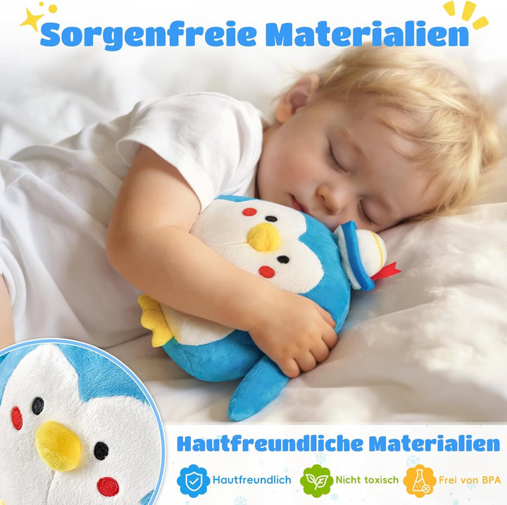 SAIMAND Baby Spielzeug 6 7 8 9 10 12 Monate-Plüschpinguin, Krabbelspielzeug Tummy Time Toy mit Musik