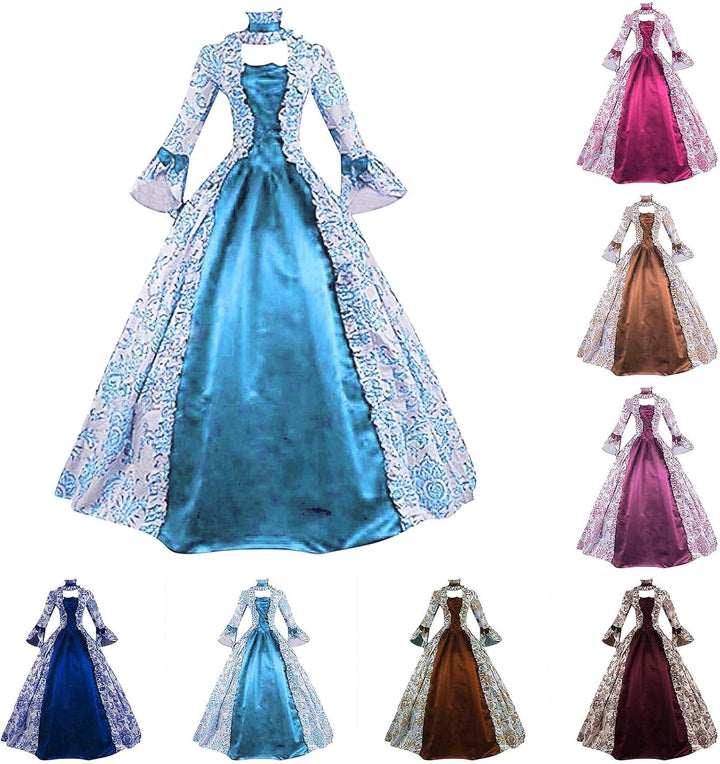 KBOPLEMQ Mittelalter Kleidung Damen Court Rokoko Barock Marie Antoinette Ballkleider Abendkleider Co