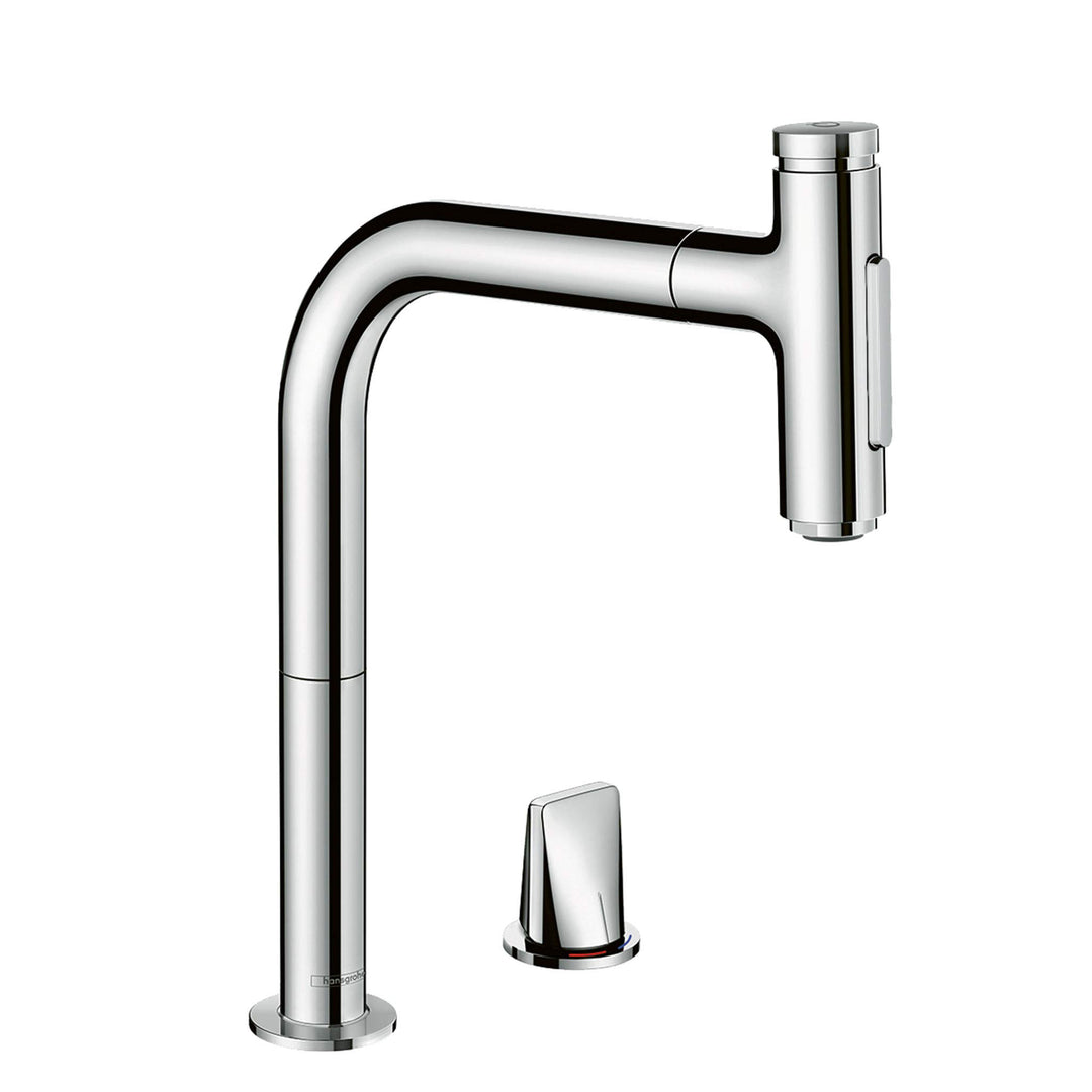 hansgrohe Küchenarmatur Select 2-Loch mit Schlauchbox (Wasserhahn Küche 110° oder 150°schwenkbar, ho