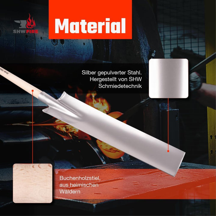 Drainierspaten - Trittschutz, 90cm lang mit T-Griff, robust und ideal für Drainage- und Pflanzarbeit