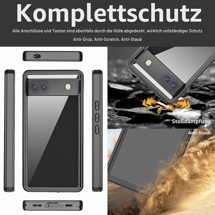 Miimall Schutzhülle für Google Pixel 7A, wasserdicht, IP68, HD-Displayschutz, 360 °, stossfest, robu