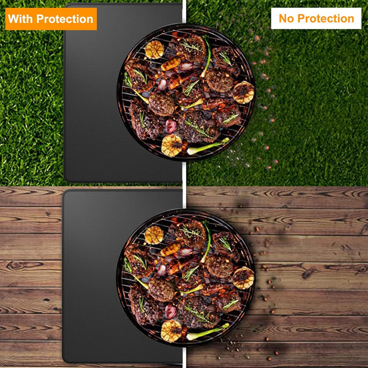 Feuerfeste Unterlage Kamin Matte Hitzeschutzmatte 120 x 80 cm Halbrunde Feuerfeste Matte für Holzofe