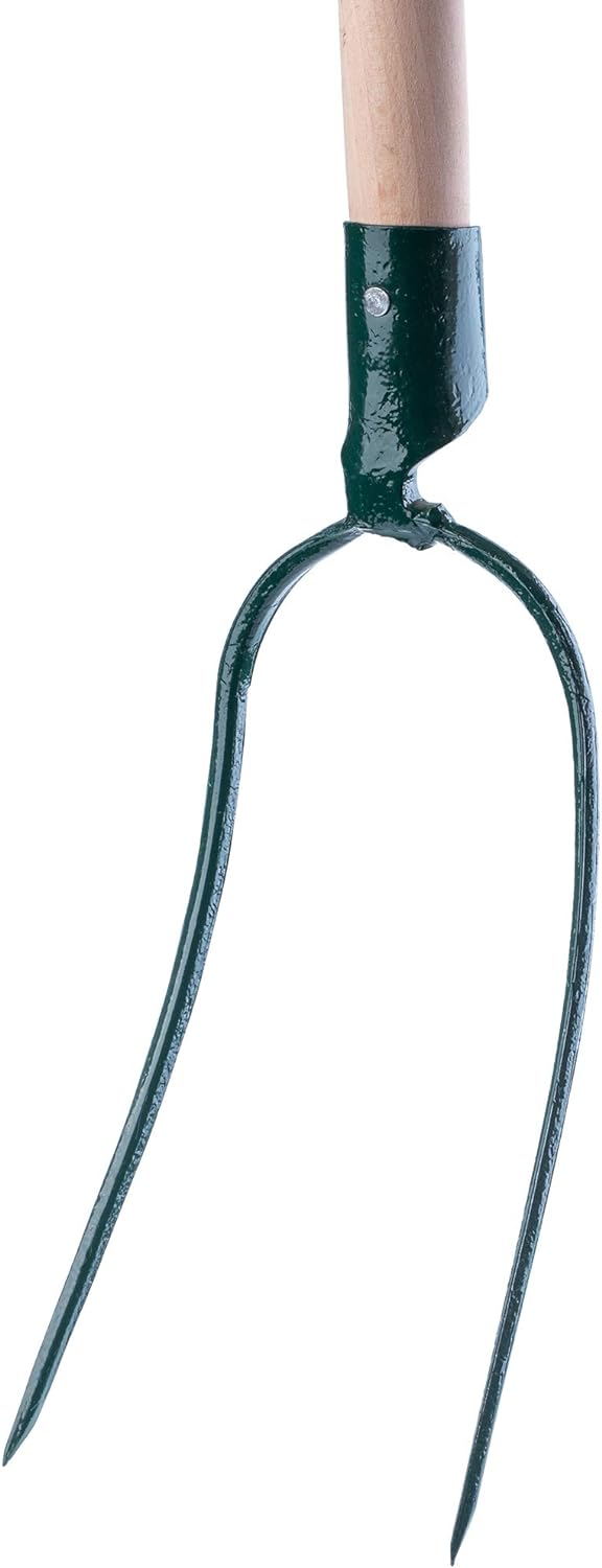 KADAX Heugabel, Forke, Spatengabel, Grabegabel, Mistgabel, Gabel für Garten, Drahtgabel mit Holzstie