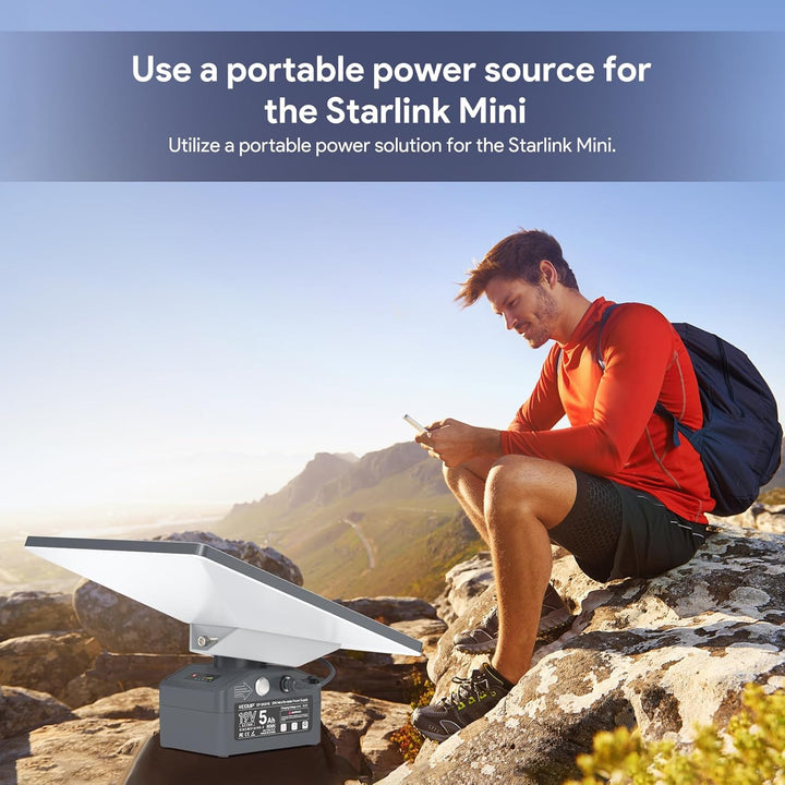 EDUP® Starlink Mini Powerbank 95Wh Akkupack, 19V/5Ah 95Wh/5000 mAh | IP65 Wasserdicht und Staubdicht