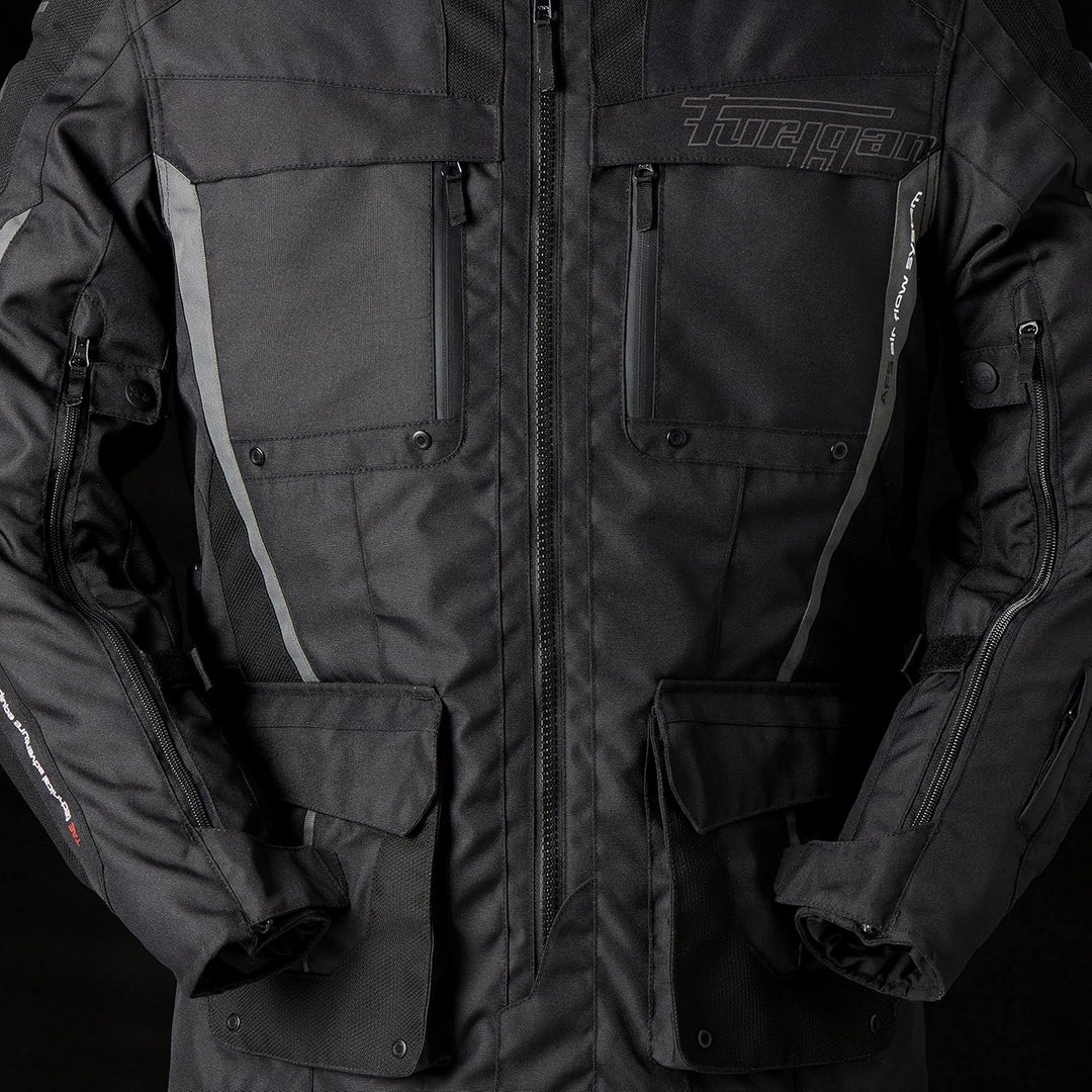 Furygan Herren Motorradjacke S Schwarz-Grau., S Schwarz-Grau.