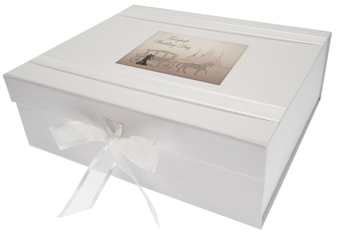 WHITE COTTON CARDS Erinnerungsschachtel für Hochzeit Tag Fairytale, Holz, Weiss, Gross