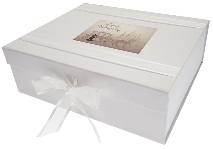 WHITE COTTON CARDS Erinnerungsschachtel für Hochzeit Tag Fairytale, Holz, Weiss, Gross