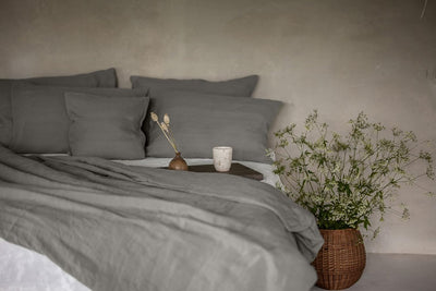 Ger3as Leinen Bettwäsche Set 100% Natur Leinen Stonewashed, Naturfaser Leinen, mit Hotelverschluss (