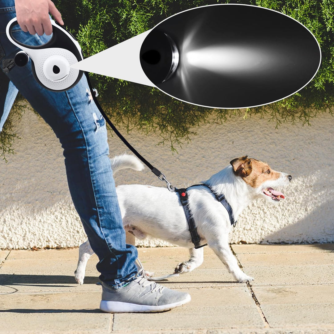 Hundeleine,einziehbare Hundeleine,einziehbare Hundeleine mit Kotbeutelhalter,robuste Haustierleine,l