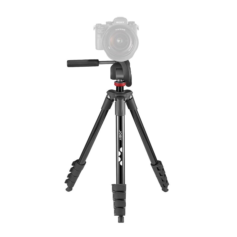 JOBY Compact Advanced, Kamerastativ mit 3-Weg-Kopf, universellem ¼-20" Schnellspanner und Tragetasch