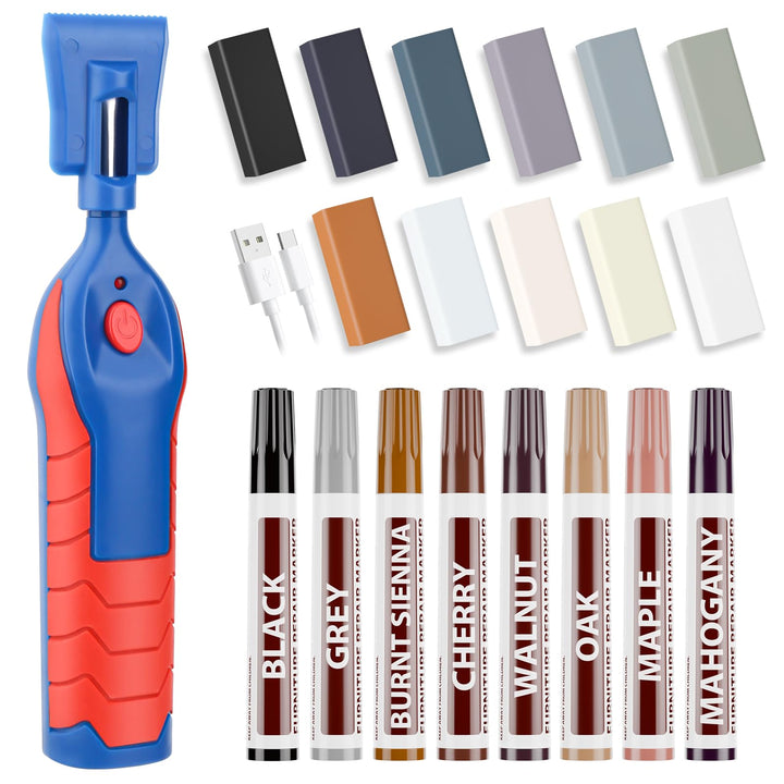Laminat Reparaturset, 11 Farben Vinylboden Reparaturset mit Wärmestift Parkett Möbel Hartwachs Repar