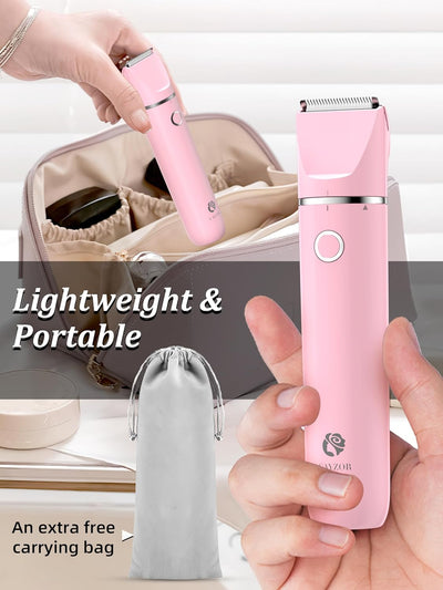 Cayzor Intimrasierer für Frauen - 2 in 1 Nass/Trocken Wasserdicht Rasierer Damen Intimbereich Kabell