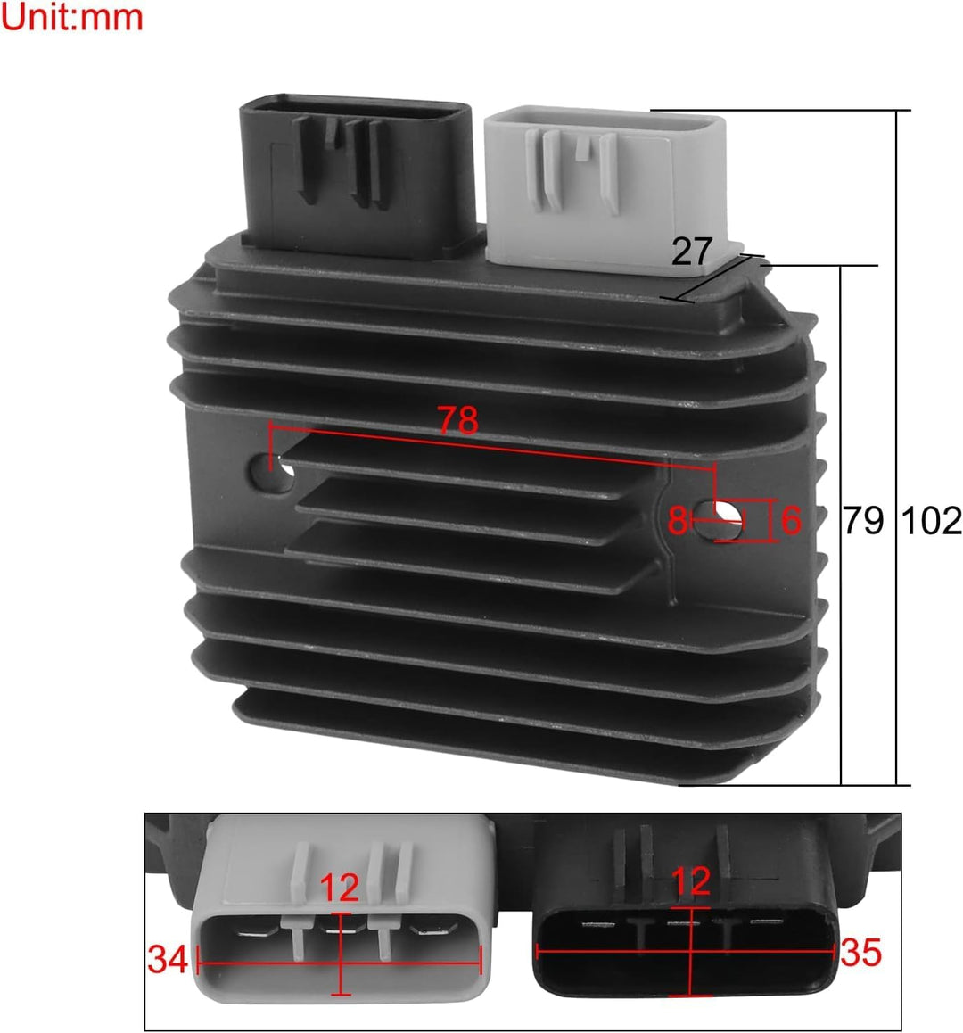 Baceyong Motorrad Spannungsregler Gleichrichter Passend für Ka-wa-saki Nin-ja ZX-6R 2009-2014/ Nin-j