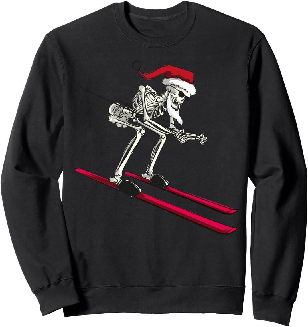 Skelett Skifahrer Sweatshirt