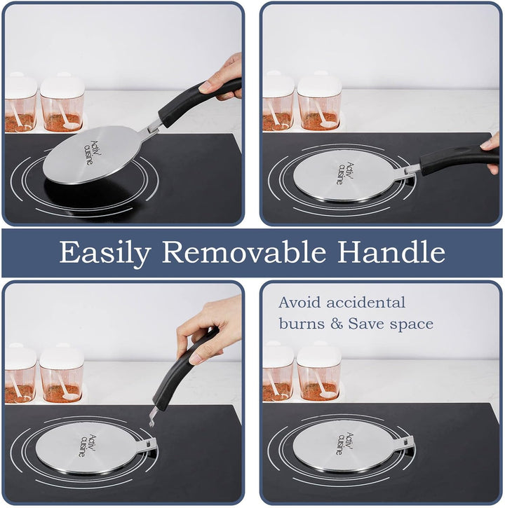 ACTIV CUISINE Induktion Adapterplatte 24 cm Induktionsadapterplatte mit abnehmbarem Griff Moka Induk