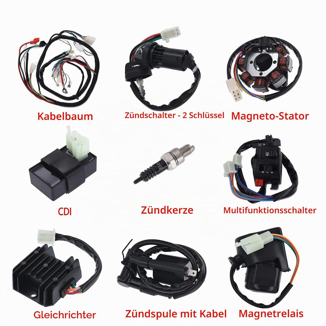 KAOLALI Motorrad Vollelektrischer Kabelbaum für 50ccm 70ccm 90ccm 110ccm 125ccm ATV Elektrostator CD