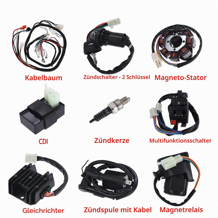 KAOLALI Motorrad Vollelektrischer Kabelbaum für 50ccm 70ccm 90ccm 110ccm 125ccm ATV Elektrostator CD