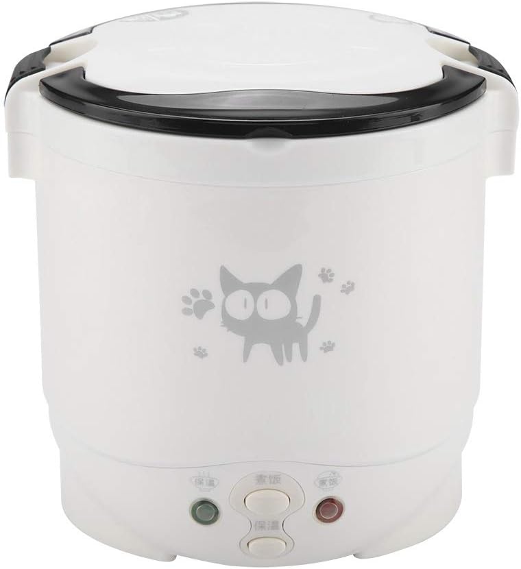 Wakects 12 V Auto-Reiskocher, Tragbarer Mini-Reiskocher 2 Tassen Ungekocht, 1 L Kleiner Elektrischer