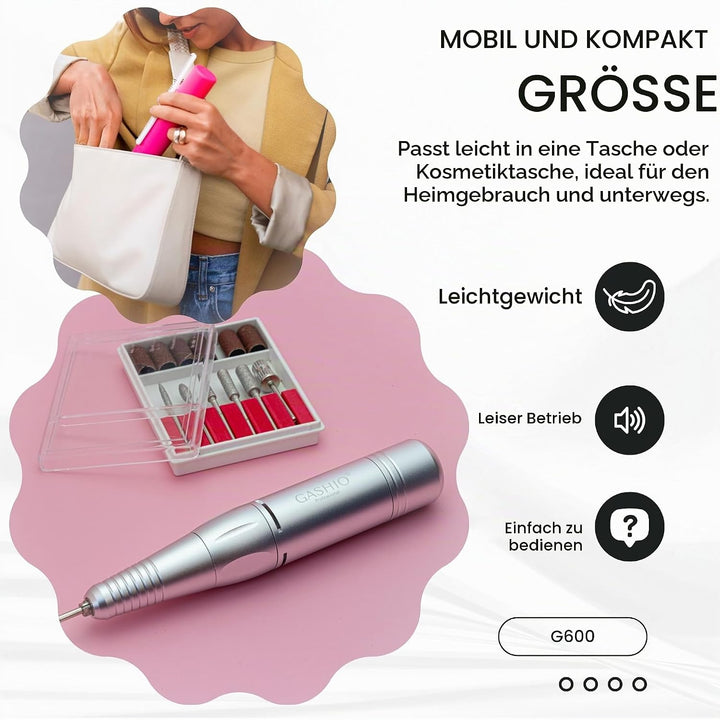 Maniküre Set Elektrisch | Nail Drill Mini | Nagelfeile Elektrische | Nagelfräser für Gelnägel | Nage