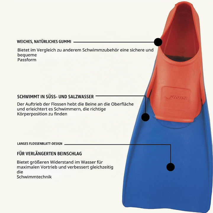 FINIS Long Floating Fins for Swimming and Snorkeling M - EU 37-39 Floating 1.05.037, M - EU 37-39 Fl