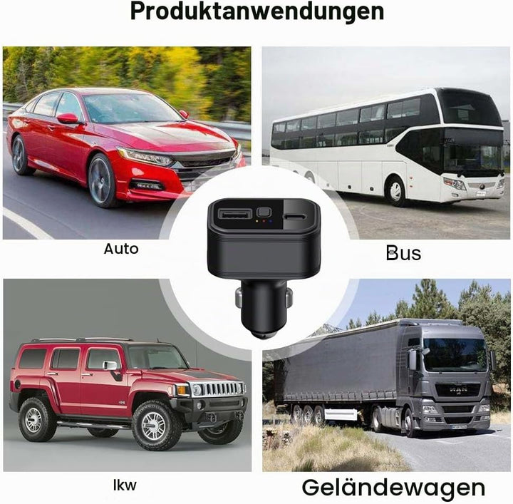 4G LTE Auto GPS Tracker ohne ABO, Dual USB Auto Zigarettenanzünder, Auto GPS Ortung, Auto Handy Lade