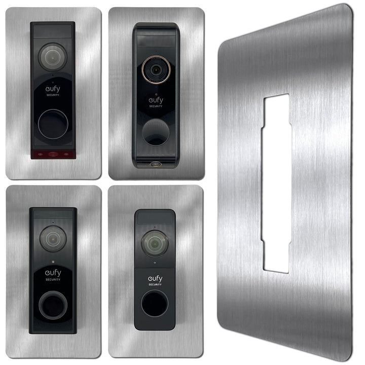 Baron Design | Edelstahl Blende | Zubehör für Eufy Videotürklingel/Video Doorbell | E340, 2K HD, S33