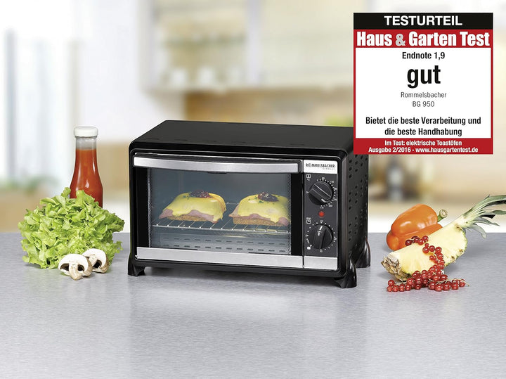 ROMMELSBACHER Kleinbackofen BG 950 "Speedy" - 10 Liter Backraum, 2 Quarzheizelemente, Temperatur von