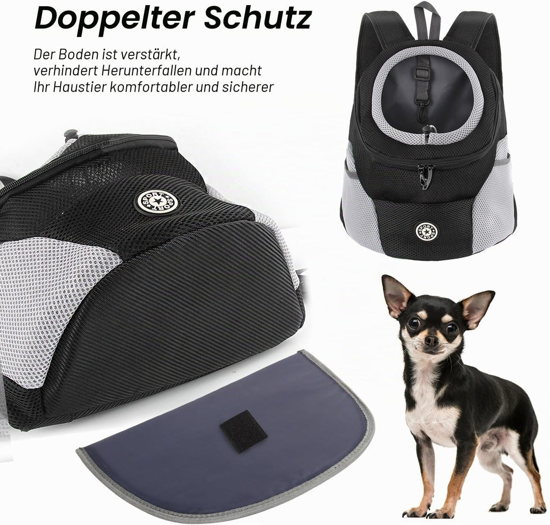 M MUNCASO Hundetrage-Rucksack Welpentasche Kleine Haustier-Fronttasche mit Atmungsaktivem, Head-Out-