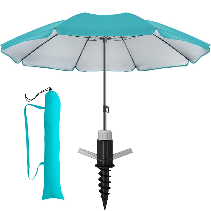 4smile Sonnenschirm Strand SunnyJoy Ø 180 cm, 3er Set - Strandschirm mit UV Schutz 50+, inkl. Sonnen