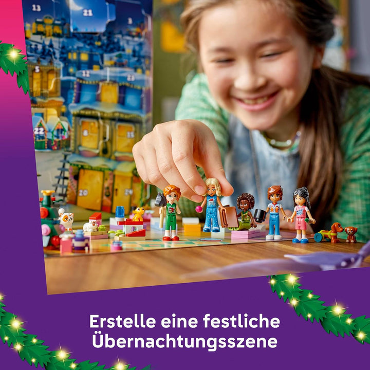 LEGO Friends Adventskalender 2025 - Weihnachten Spielzeug mit 24 Überraschungen inkl. 5 Minifiguren,
