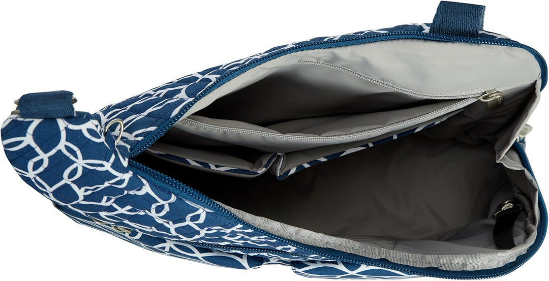 Travelon Klassische Umhängetasche mit Diebstahlschutz, Gewebte Blume, Einheitsgrösse Einheitsgrösse