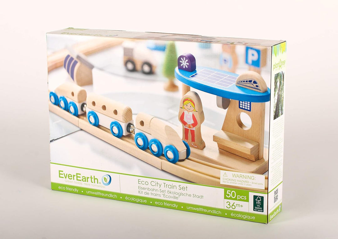 EverEarth - Eisenbahn-Set ökologische Stadt (EE33591) Eco City Train Set, Eco City Train Set