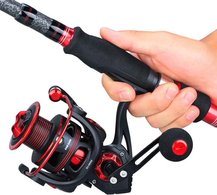 Sougayilang Angelrollen mit Leichter Salzwasser-Spinnrolle, 17,9 kg Kohlefaser-Zug, 12 + 1 BB Ultra