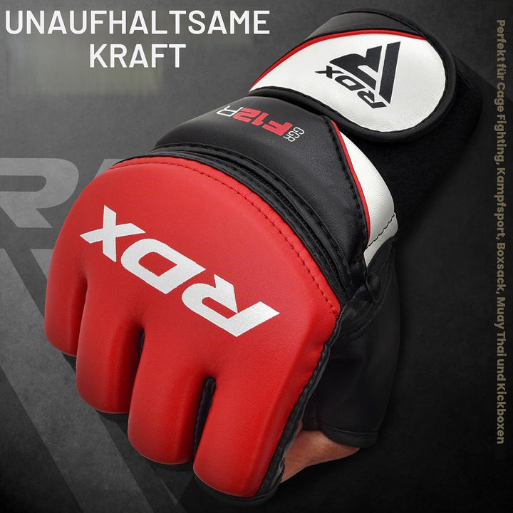 RDX Profi MMA Handschuhe Grappling Sparring Training, Maya Hide Leder, Kickboxen Kampfsport Gepolste