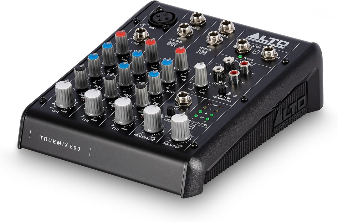 Alto TrueMix 500 Mischpult mit XLR Mic In und USB Audio Interface für Podcasting, Live Performance,