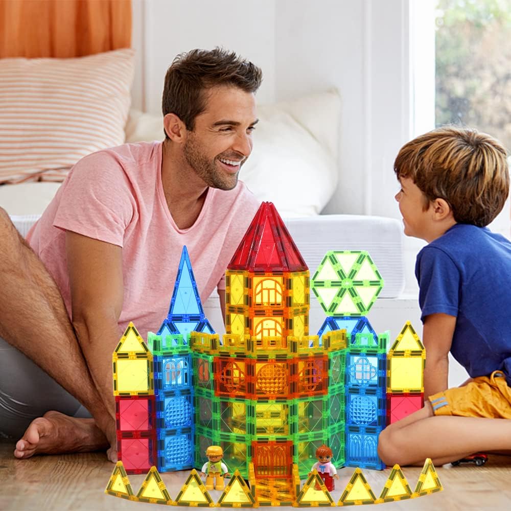 Magblock 100 Teile Magnetische Bausteine für Kinder Magnetspielzeug Magnete Bauklötze Konstruktion S