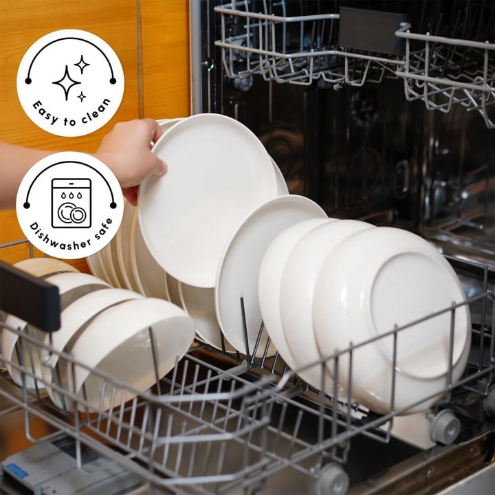 Karaca Streamline Favaro Service de Table Geschirr Set, 53 Tlg, Geschirrset 12 Personen aus Bone Chi