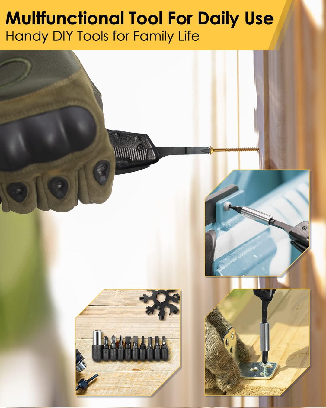 Geschenke für Männer, Multper 5 in 1 Multitool &amp; 18 in 1 Schneeflocken Multitool Gadgets, Faltbares