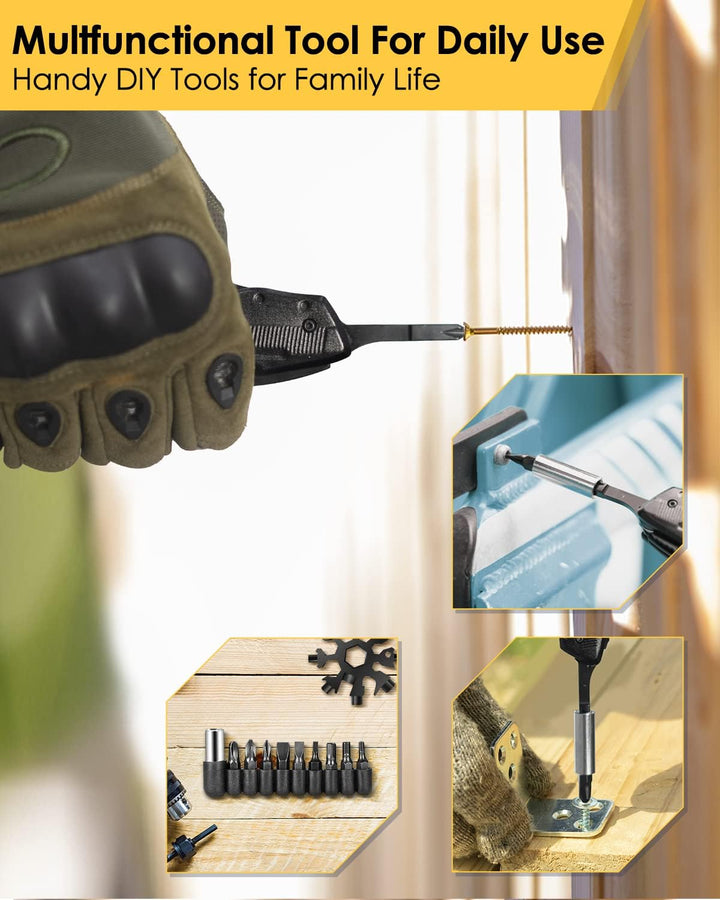 Geschenke für Männer, Multper 5 in 1 Multitool &amp; 18 in 1 Schneeflocken Multitool Gadgets, Faltbares