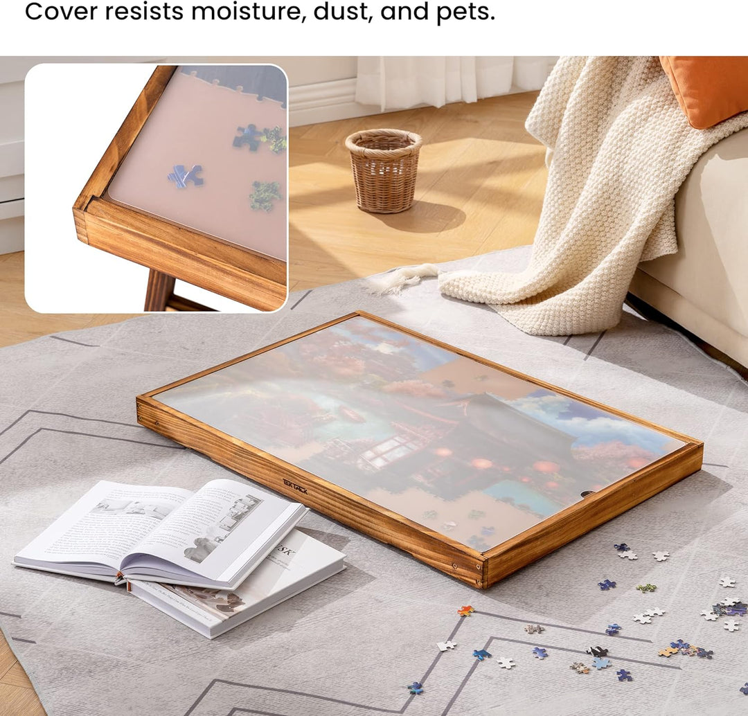 Tektalk Puzzletisch mit LED-Licht, Holzpuzzlebrett mit 5 verstellbaren Winkeln, Puzzletisch mit Klap