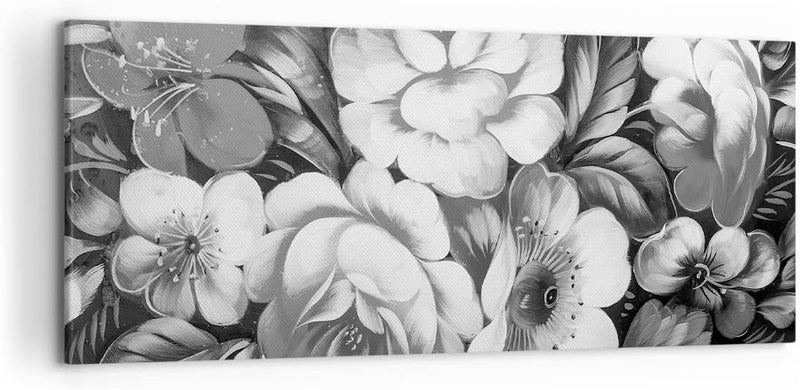 Wandbilder Dekoration Wohnzimmer Blume Blumenstrauss Blatt Panorama Bilder auf Leinwand 120x50cm Lei